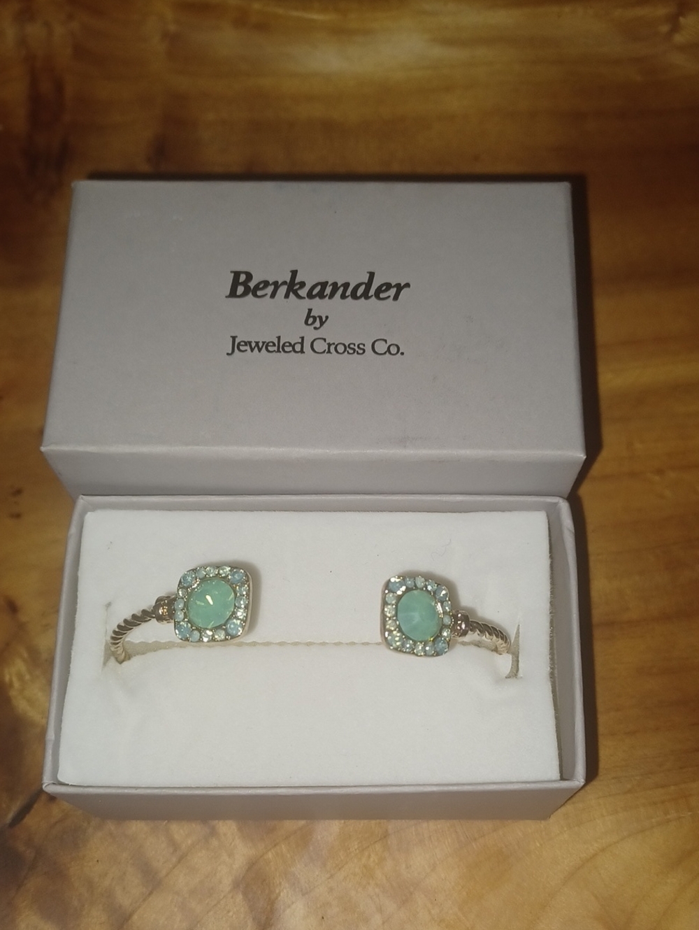 Brand New in Box Berkander by Jeweled Cross Co. Miraculous Medal Cuff Bracelet - Picture 2 of 6